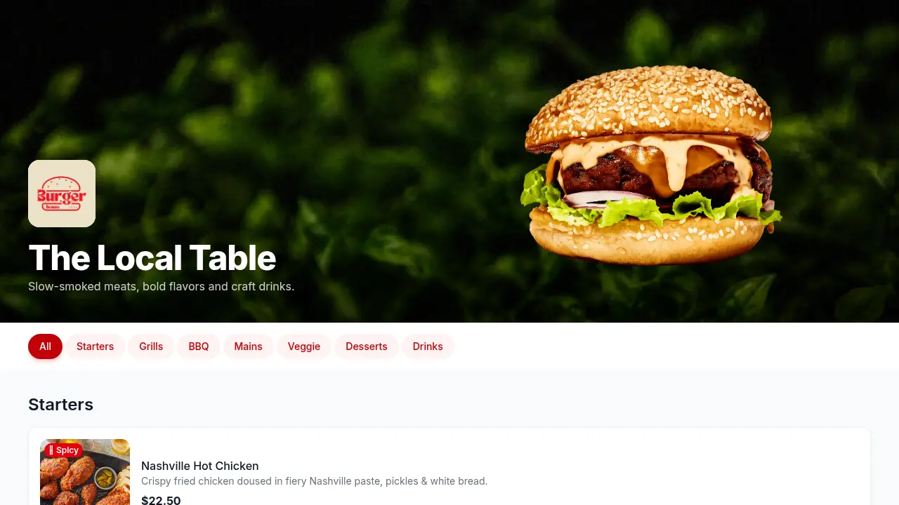 Burger Restaurant Template website template preview