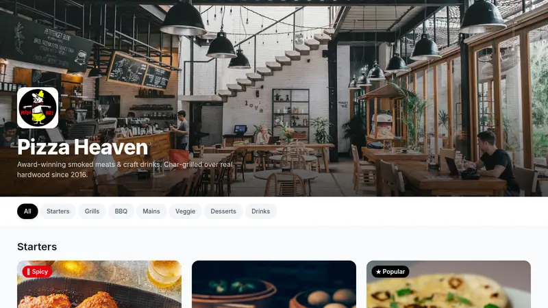 Restaurant Menu Template website template preview