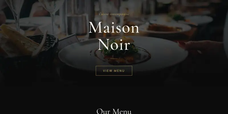 Maison Noir Dark Template website template preview