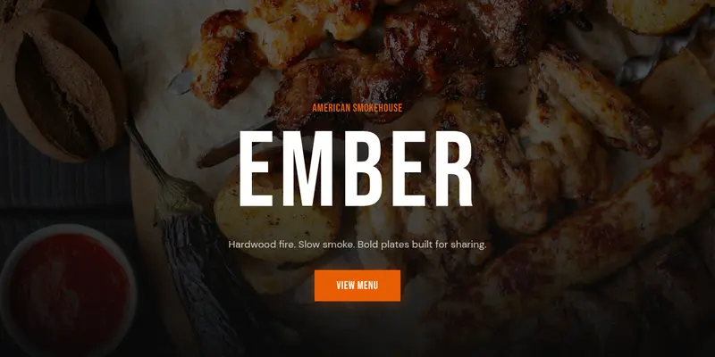 Ember Restaurant Template website template preview