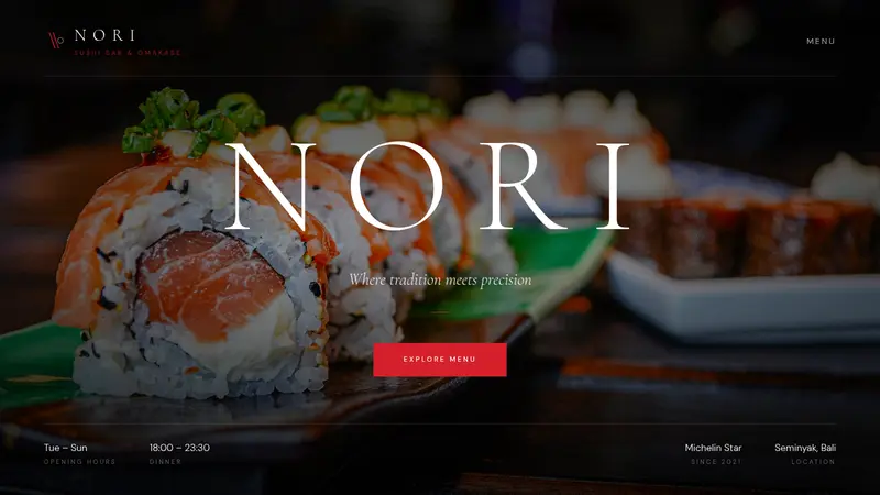 Sushi Restaurant Template website template preview