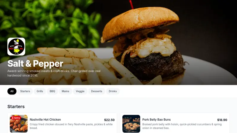 Restaurant Menu Template website template preview